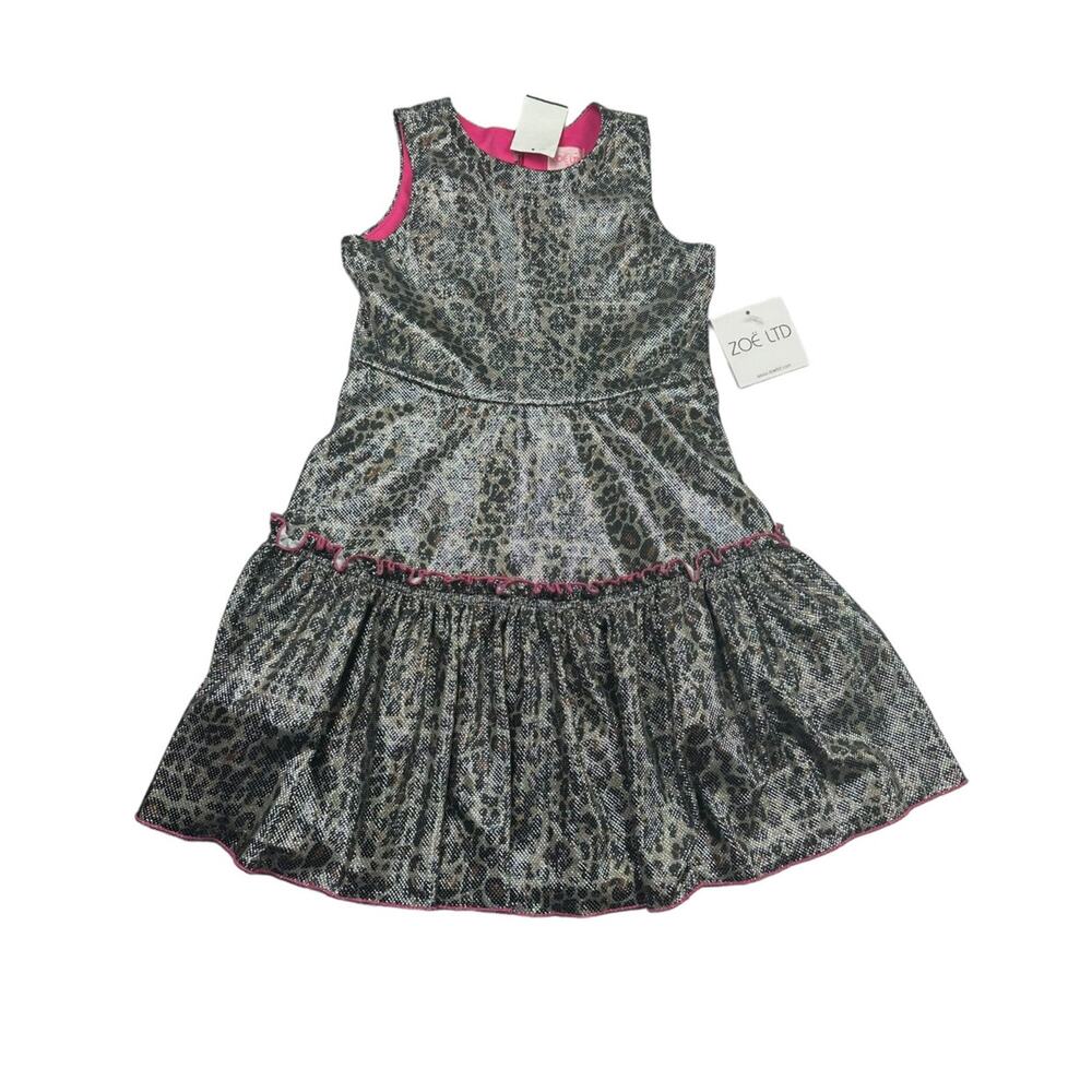 Girls Zoe Animal Print Dress Size 7